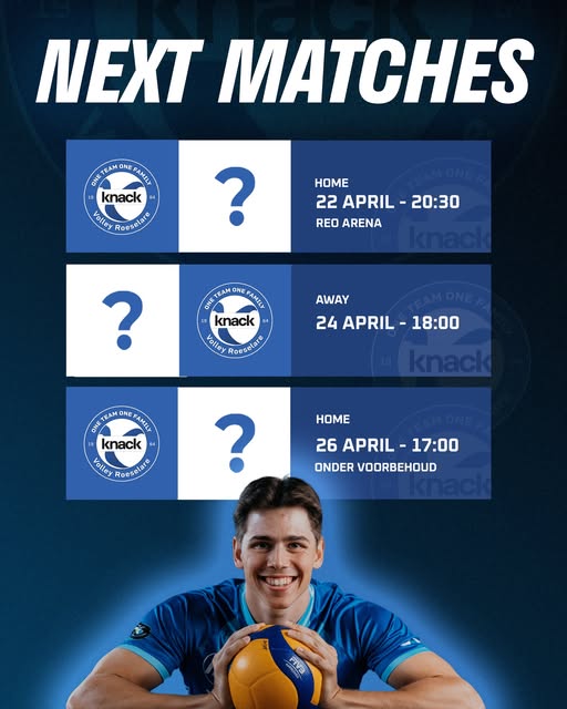 Supporters, neem je agenda en noteer… | Knack Volley Roeselare